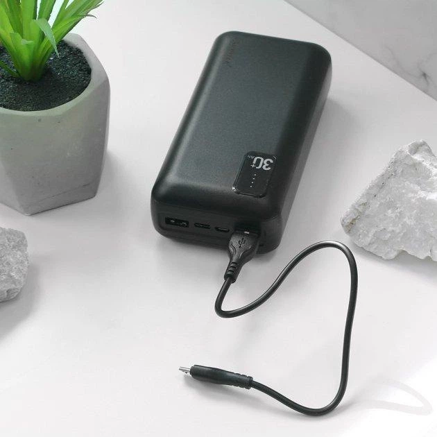 Павер банк 2.4А Power Bank Power 30000 mAh OX PW30 Aurora чорний - Фото 2 Павер банк 2.4А Power Bank Power 30000 mAh OX PW30 Aurora чорний - зображення 2