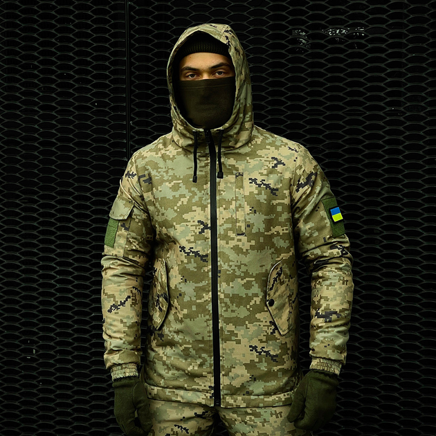 Куртка тактична чоловіча з флісом Softshell Terra Hot зелений піксель 3XL - зображення 1