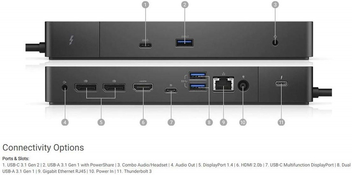 Док-станція Dell Thunderbolt Dock WD19TB 180 Вт (210-ARJD