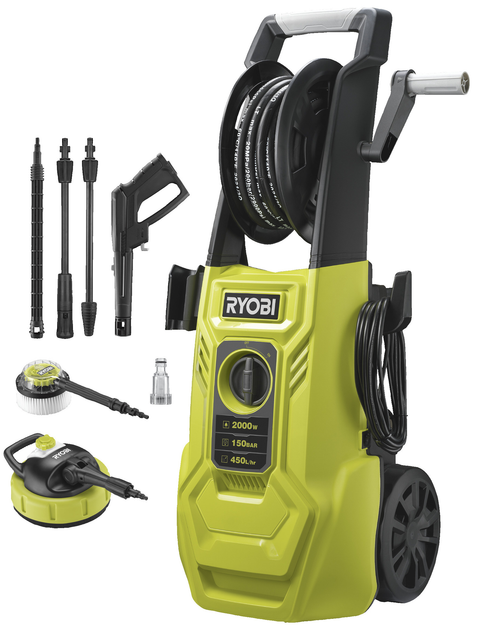 Мойка высокого давления RYOBI RY150PWA 220В, 2000 Вт, 150 бар, 450 л/ч ...