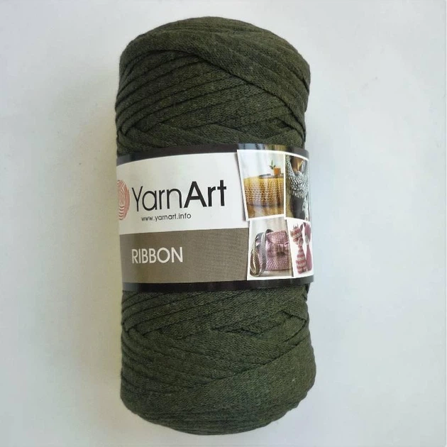 Турецька пряжа для в'язання YarnArt Ribbon (риббон) килимків, кошик - 782 болотний - Фото 1 Турецька пряжа для в'язання YarnArt Ribbon (риббон) килимків, кошик - 782 болотний - зображення 1