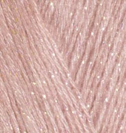Пряжа для ручного вязания Alize ANGORA GOLD SİMLİ (Alize ангора голд симли) 406 светлая пудра - изображение 2