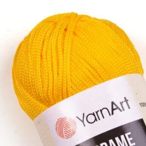 Турецкая пряжа для вязания YarnArt Macrame (макраме)- 142 желтый - изображение 3