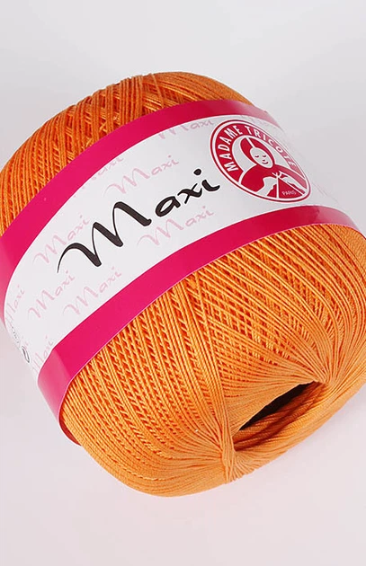Турецька пряжа для в'язання Madame Tricote Maxi (МАКСІ) річний мерсеризує бавовна 6350 оранж - Фото 1 Турецька пряжа для в'язання Madame Tricote Maxi (МАКСІ) річний мерсеризує бавовна 6350 оранж - зображення 1
