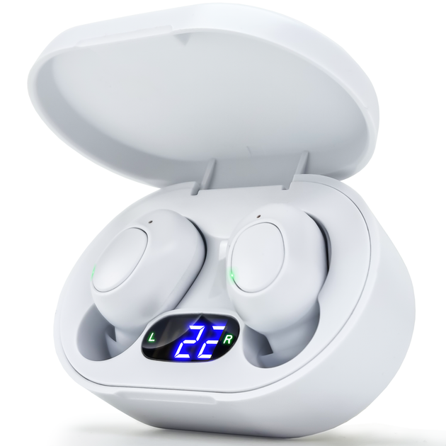 Внутриушной слуховой аппарат CLEARTONE V100 с двумя TWS наушниками и портативным боксом для зарядки - White - изображение 1