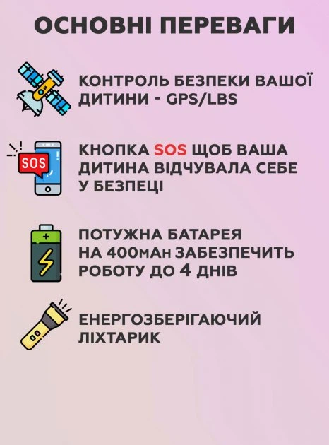 Дитячий смарт годинник з сим картою і GPS трекером (телефон) C002 Фіолетовий - Фото 4 Дитячий смарт годинник з сим картою і GPS трекером (телефон) C002 Фіолетовий - зображення 4