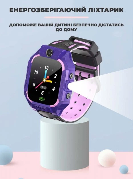 Дитячий смарт годинник з сим картою і GPS трекером (телефон) C002 Фіолетовий - Фото 7 Дитячий смарт годинник з сим картою і GPS трекером (телефон) C002 Фіолетовий - зображення 7