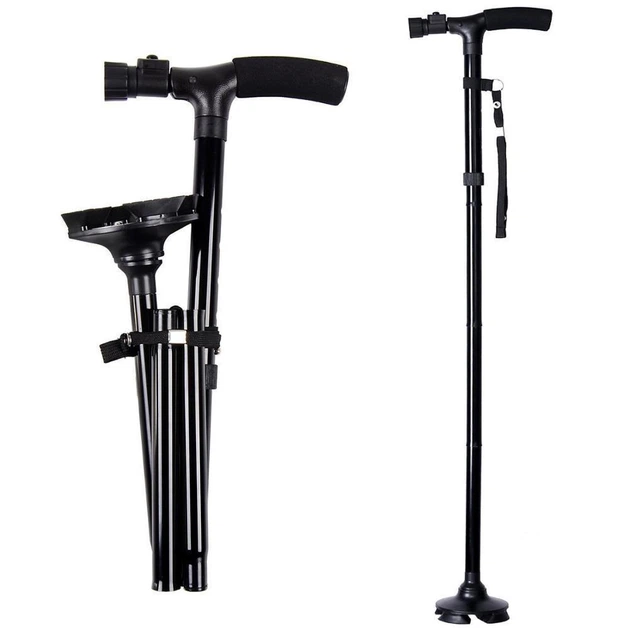 Телескопическая трость для ходьбы с подсветкой СТ Ultimate Magic Cane Черная - Фото 6 Телескопическая трость для ходьбы с подсветкой СТ Ultimate Magic Cane Черная - изображение 6