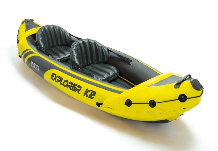 Каяк надувний двомісний (байдарка) Intex 68307 Explorer K2 (91*312 см., висота: 51 см., навантаження до 180 кг., весла, ручний насос, жовтий) - изображение 6