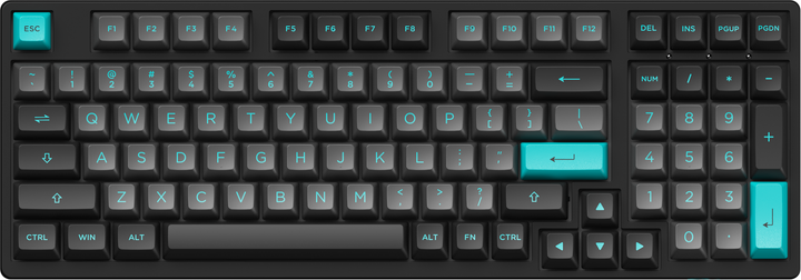 Клавіатура Akko 3098N RGB TTC Honey Switch (6925758618304) Black/Cyan - зображення 2