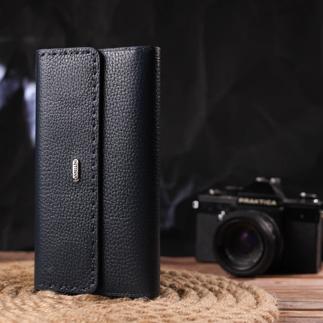 Удобный Женский кошелек из натуральной кожи CANPELLINI Wallet 21665 Синий - изображение 6