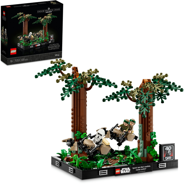 Конструктор LEGO Star Wars Діорама Погоня на спідері на Ендорі 608 деталей (75353) - зображення 9