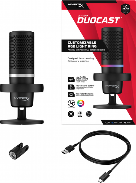 Mikrofon HyperX DuoCast Czarny (4P5E2AA) - obraz 8