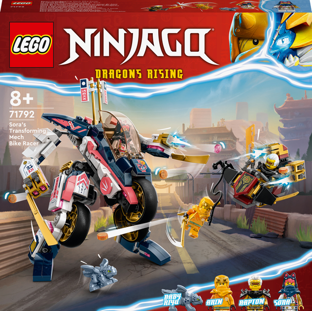 Zestaw klocków LEGO Ninjago Mech Sory zmieniający się w motocykl wyścigowy 384 elementy (71792) - obraz 1