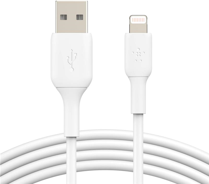 Кабель Belkin USB-A — Lightning PVC 3 м White (CAA001BT3MWH) - зображення 1