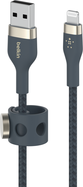 Кабель Belkin BRAIDED SILICONE USB-A — Lightning 1 м Blue (CAA010bt1MBL) - зображення 1