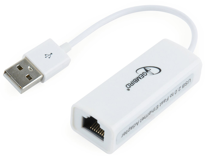 Adapter Gembird USB - RJ-45 Biały (NIC-U2-02) - obraz 1