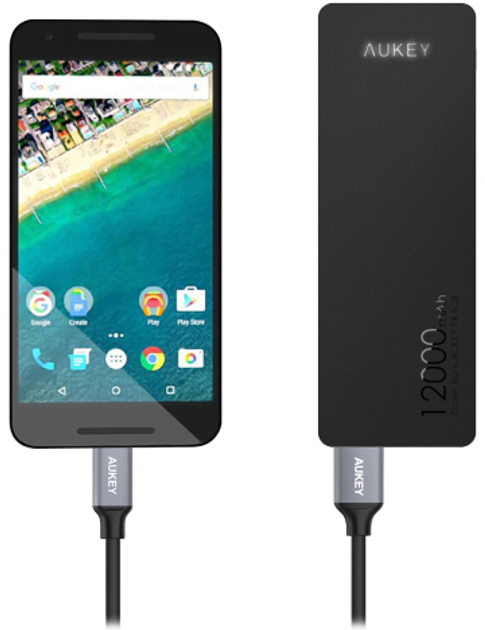 Kabel AUKEY CB-CD2 USB 3.0 - USB Type-C 1 m Czarny (LLTS101712) - obraz 3