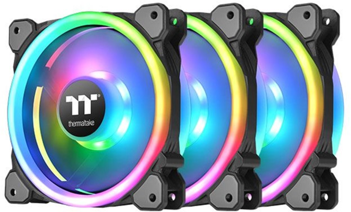 Набір вентиляторів Thermaltake Riing Trio 14 RGB Radiator Fan TT Premium Edition (комплект з 3-х) Black (CL-F077-PL14SW-A) - зображення 1