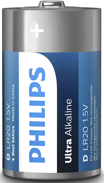 Bateria Philips Ultra Alkaline D BLI 2 (LR20E2B/10) - obraz 2