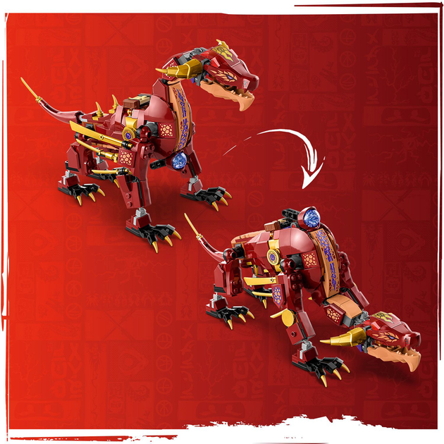 Zestaw klocków LEGO Ninjago Lawowy smok zmieniający się w falę ognia 479 elementów (71793) - obraz 6