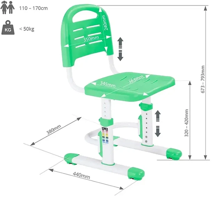 Детский стул FunDesk SST3LS Green (SST3LS Green) - изображение 3