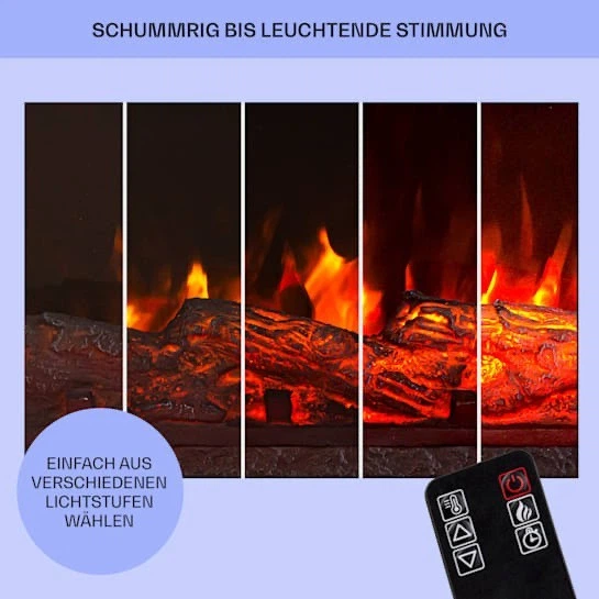 Електрокамін Klarstein Studio Light & Fire 3 Smart WiFi Fireplace Сірий - изображение 7