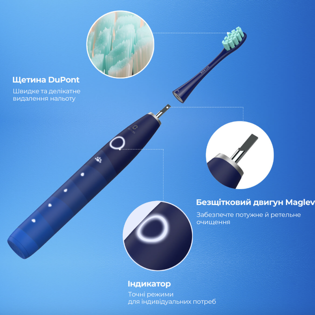 Електрична зубна щітка Oclean Flow Sonic Electric Toothbrush Blue (Синя) - Фото 6 Електрична зубна щітка Oclean Flow Sonic Electric Toothbrush Blue (Синя) - зображення 6