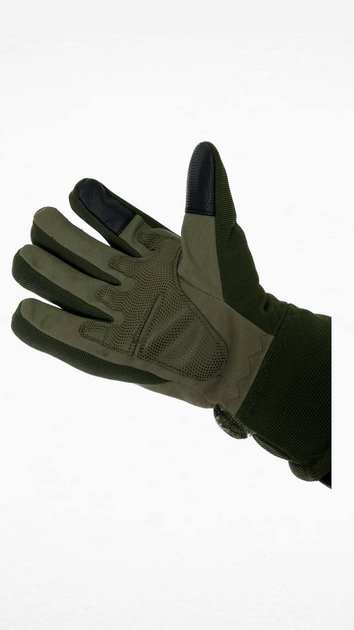 Тактичні зимові рукавички на хутрі олива M - зображення 2