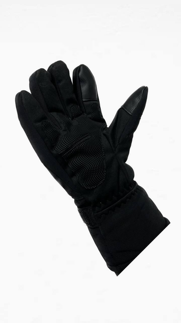 Тактические зимние перчатки на меху черные L - изображение 1
