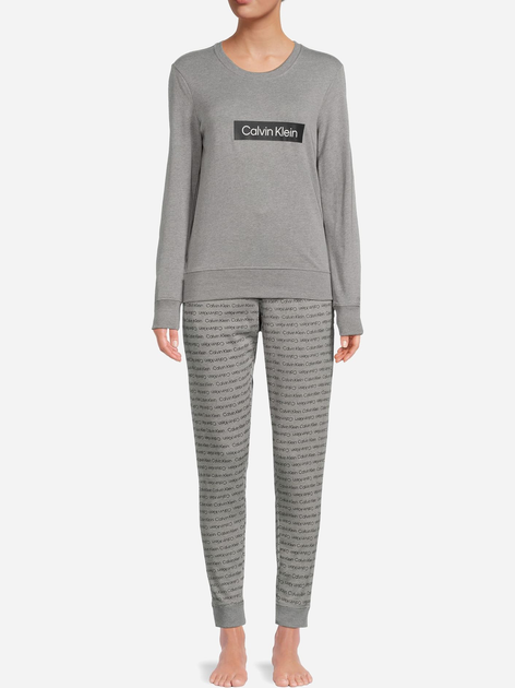 Акція на Піжама (світшот + штани) жіноча великих розмірів Calvin Klein 11329613 XL Сіра від Rozetka