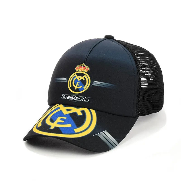 Літня кепка із сіткою FC Real Madrid (ФК Реал Мадрид) M/L Чорна від ...