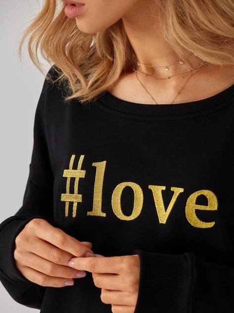Світшот жіночий KOLORLI Love 36 Чорний (5903738175062) - зображення 6