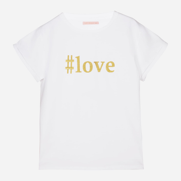 T-shirt damski luźny KOLORLI Love One Size Biały (5903738175000) - obraz 2