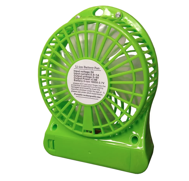 Портативный аккумуляторный вентилятор настольный от USB Mini Fan AIR Салатовый - изображение 4