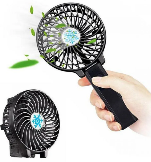 Вентилятор аккумуляторный Handy Mini Fan портативный складной от USB Черный - изображение 7