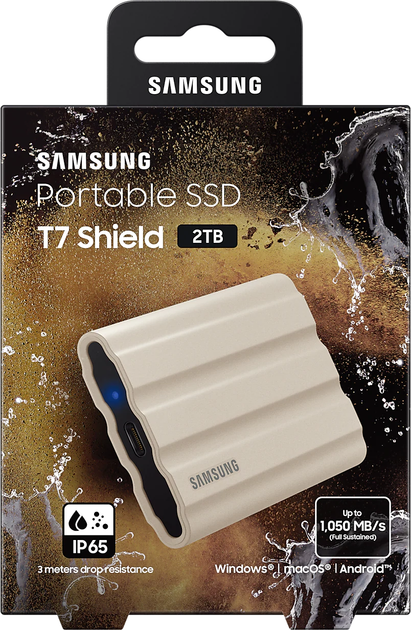 Samsung Portable SSD T7 Shield 2TB USB 3.2 Type-C Beige (MU-PE2T0K/EU) - зображення 9
