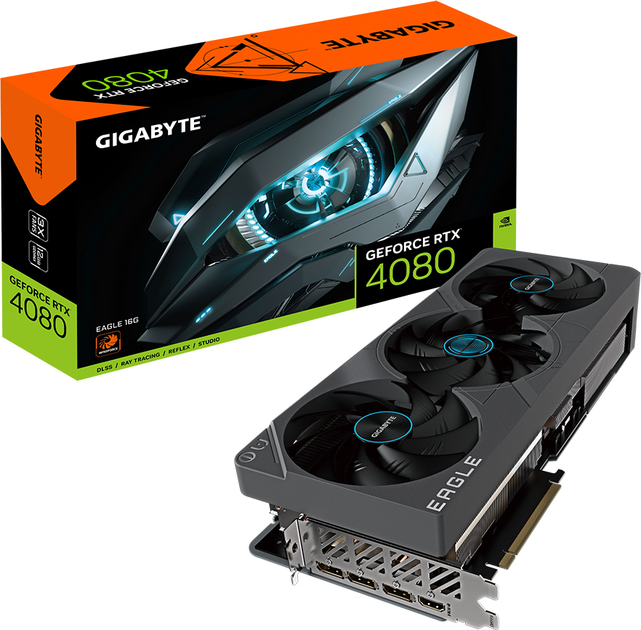 Gigabyte PCI-Ex GeForce RTX 4080 Eagle 16GB GDDR6X (256bit) (2505/22400) (HDMI, 3 x DisplayPort) (GV-N4080EAGLE-16GD) - obraz 7