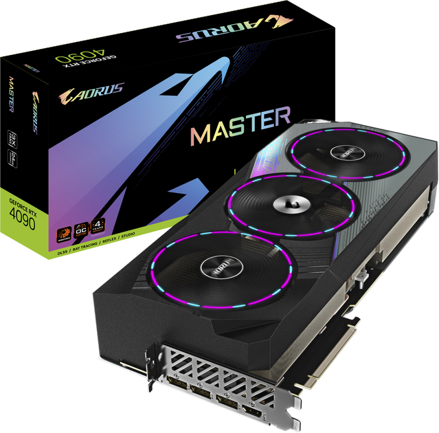 Gigabyte PCI-Ex GeForce RTX 4090 Aorus Master 24G 24GB GDDR6X (384bit) (2550/21000) (HDMI, 3 x DisplayPort) (GV-N4090AORUS M-24GD) - зображення 9