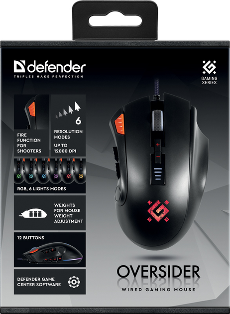 Mysz komputerowa Defender Oversider GM-917 USB Czarny (52917) - obraz 7