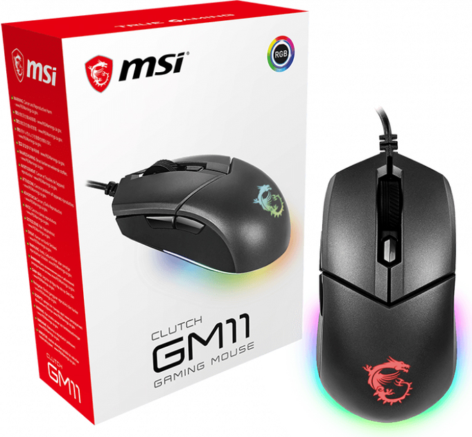 Mysz komputerowa MSI Clutch GM11 RGB USB Czarna (S12-0401650-CLA) - obraz 5