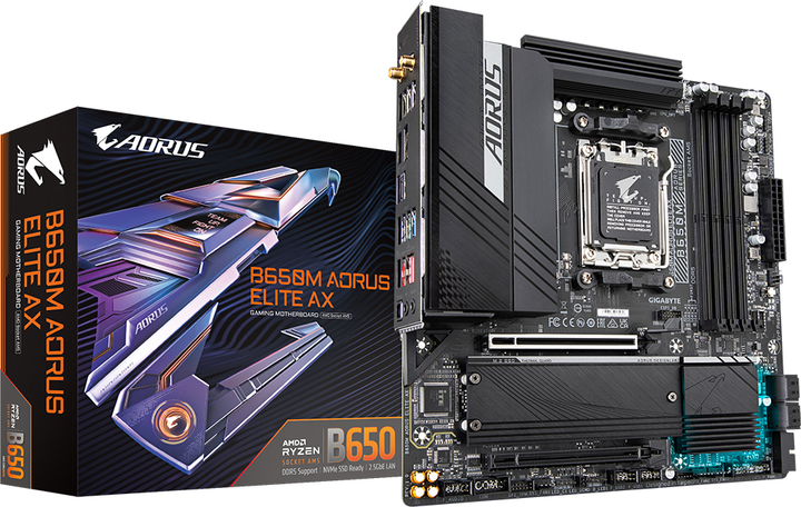 Материнська плата Gigabyte B650M Aorus Elite AX (sAM5, AMD B650, PCI-Ex16) - зображення 5
