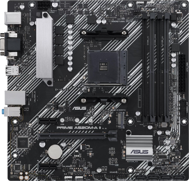 Материнська плата Asus PRIME A520M-A II (sAM4, AMD A520, PCI-Ex16) - зображення 1
