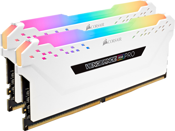 Оперативна пам'ять Corsair DDR4-3200 32768MB PC4-25600 (Kit of 2x16384) Vengeance RGB Pro White (CMH32GX4M2E3200C16W) - зображення 2