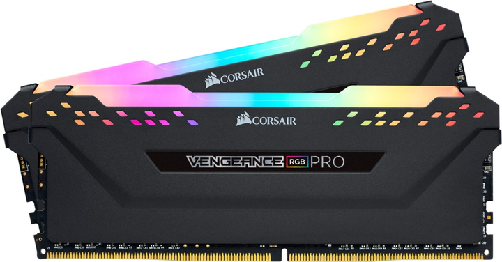 Оперативна пам'ять Corsair DDR4-2666 16384MB PC4-21300 (Kit of 2x8192) Vengeance RGB Pro Black (CMW16GX4M2A2666C16) - зображення 1