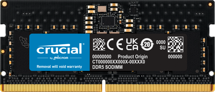 Оперативна пам'ять Crucial SODIMM DDR5-4800 8192MB PC5-38400 (CT8G48C40S5) - зображення 1