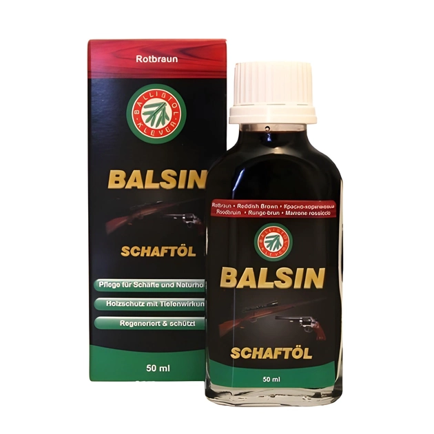 Масло Ballistol для догляду за деревом BALSIN Stockoil 50 мл Reddish Brown - зображення 1