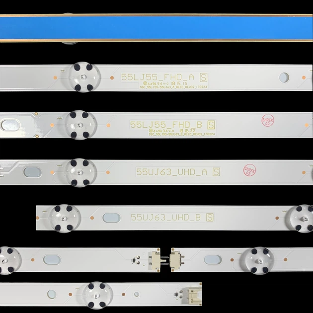 LED підсвітка LG TV 55" 55UJ63-UHD 55LJ55-FHD SSC_55LJ55 55UJ63_A/B_8LED_REV02_170224 55LJ55_FHD_A 10pcs=1set - зображення 3