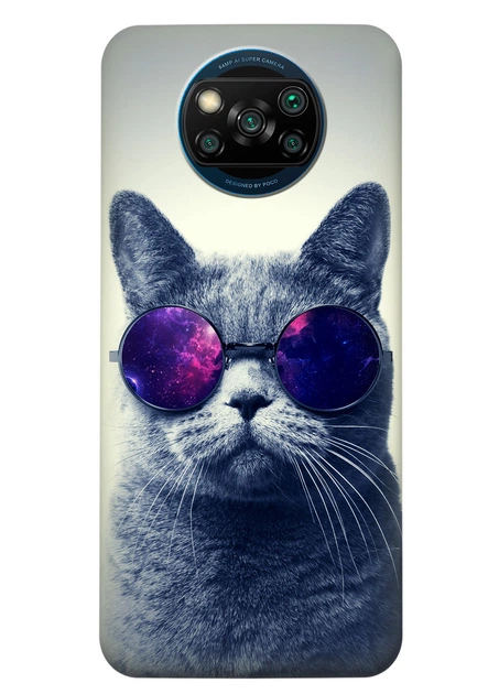 Силиконовый чехол ПринтОК для Xiaomi Poco X3 Pro - Кот в очках - Фото 1 Силиконовый чехол ПринтОК для Xiaomi Poco X3 Pro - Кот в очках - изображение 1