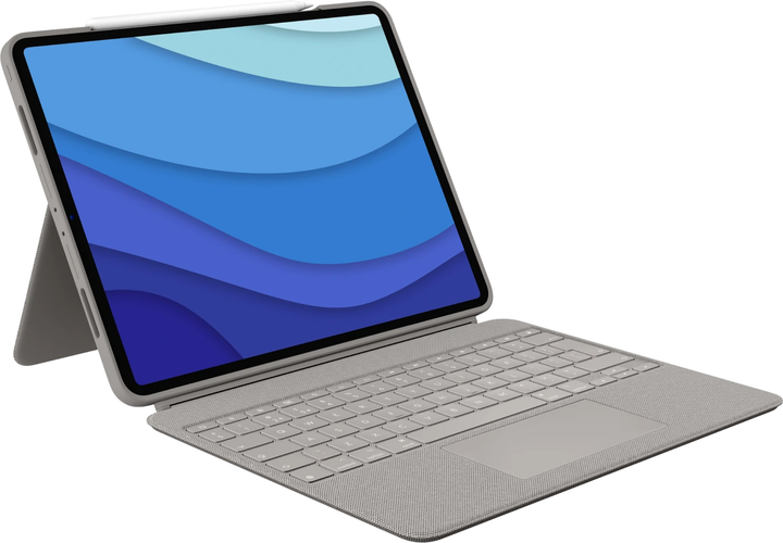 Обкладинка-клавіатура Logitech Combo Touch для Apple iPad Pro 12.9" 5th Gen Sand (920-010222) - зображення 2